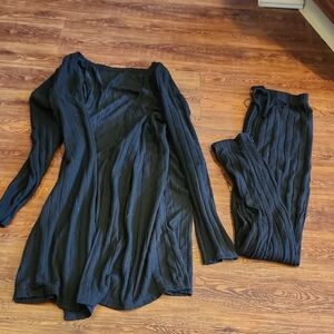 SHEIN Black Ribbed Knit Apparel